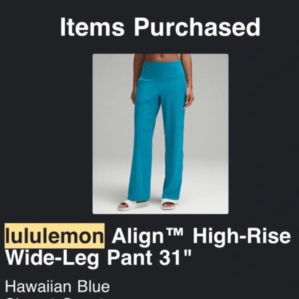 Lululemon Athletica Hawaiian Blue High-Rise Wide-Leg Pants